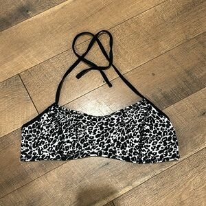 Black and White Animal Print Bikini Top